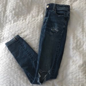 American Eagle high waisted skinny ripped jeans